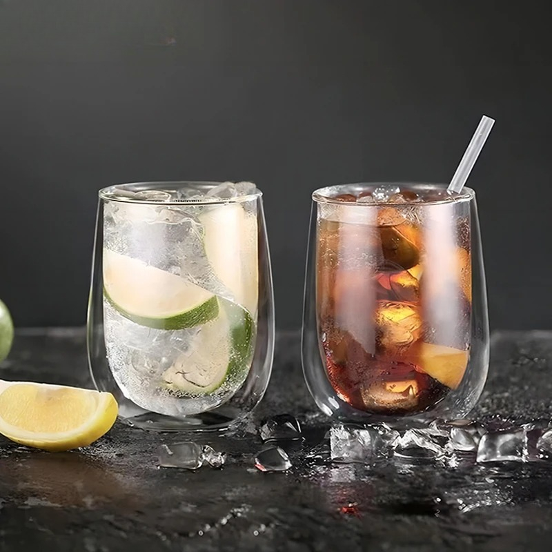 Espresso Shot Glass - 2/4 قطع أكواب إسبريسو مزدوجة الجدار،