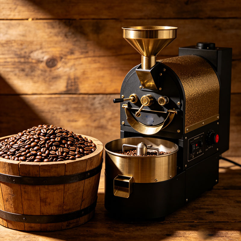 Coffee Equipment For Business - محمصة قهوة تجارية على شكل أسطوانة،