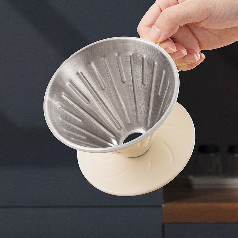 Coffee Equipment V60 - 1-2 أشخاص القهوة كوب مرشح الفولاذ