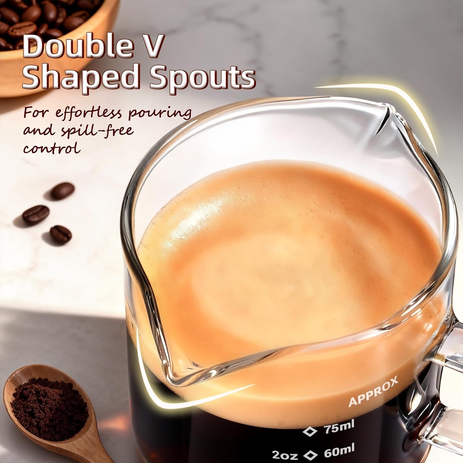 1/2 قطعة كوب قياس شفاف بسعة 4  - مراجعة Espresso Shot Glass وسعره