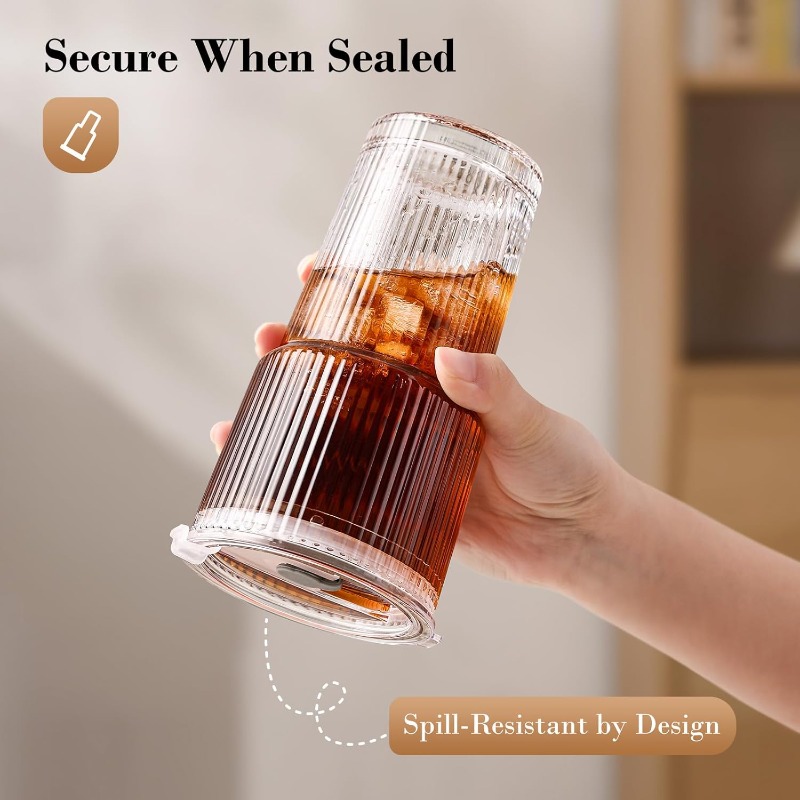 كوب قهوة زجاجي مخطط بغطاء وشفا - مراجعة Espresso Shot Glass وسعره
